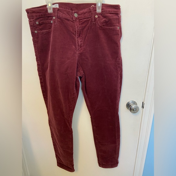 Gap True Skinny Stretch Corduroy Burgundy Pants 33R - Picture 4 of 5